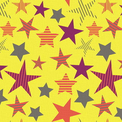 linen_stars_yellow fabric by sary on Spoonflower - custom fabric