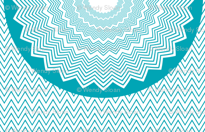 Chevron Aqua Circle Skirt for women