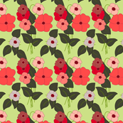 Tall Flowers - with green background