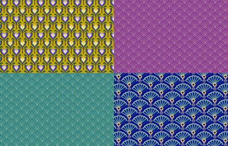 deco fans, flowers and bead selection fabric by coggon_(roz_robinson) on Spoonflower - custom fabric