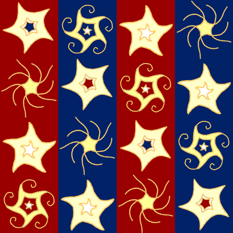 Embroidered_Swirling_and_Twilling_Stars_on_Stripes