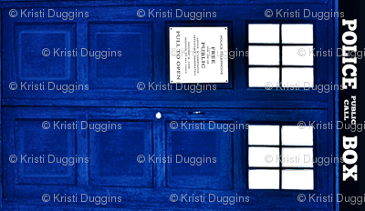 Bright Blue Police Box (LARGE format for quilts and throws)