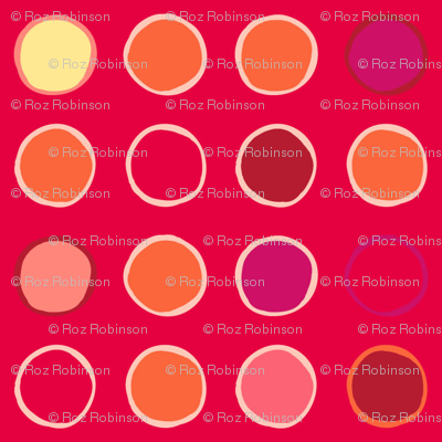 polka spots - bright tomato