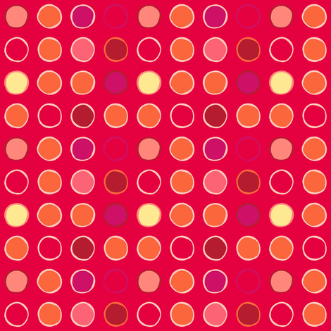 polka spots - bright tomato fabric by coggon_(roz_robinson) on Spoonflower - custom fabric