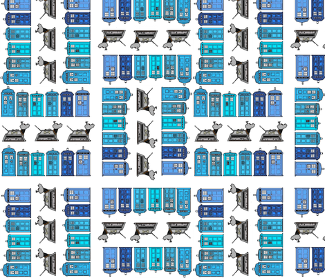 Tin Dogs And The Tardis fabric by theunicornandthewasp on Spoonflower - custom fabric