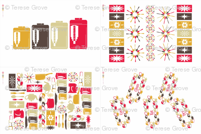 Retro Kitchen Tea Towels