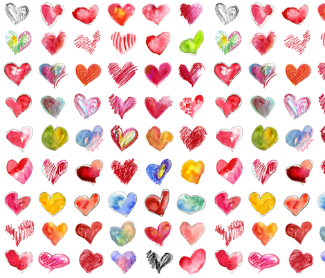 Follow Your Heart fabric by lillyarts on Spoonflower - custom fabric