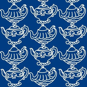Teapots (navy blue & white)