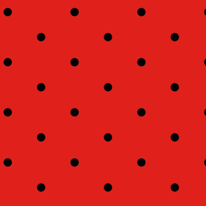 Hot red polka dot cocktail dress