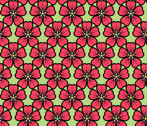 Periwinkle_red fabric by adranre on Spoonflower - custom fabric