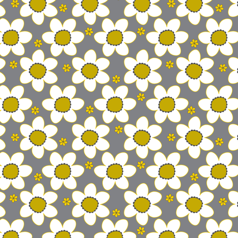 Happy Blooms Yellow fabric by zoebrench on Spoonflower - custom fabric