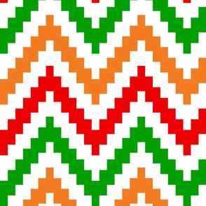 Orange Red Green Chevron