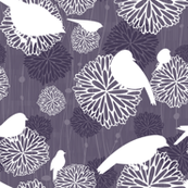 Birds & Flowers - Purple