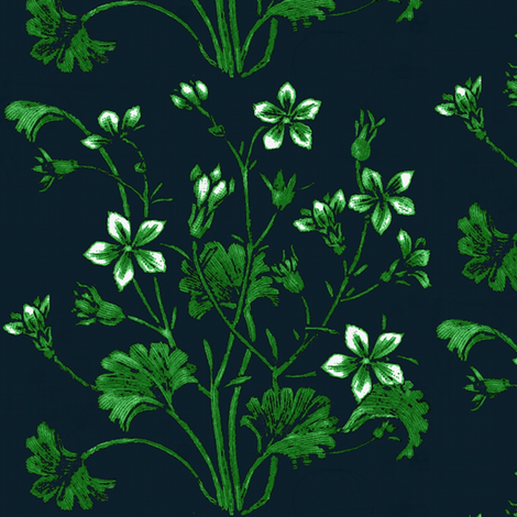 A Ginkgo and jasmine bouquet fabric by paragonstudios on Spoonflower - custom fabric