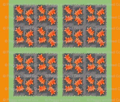 Orange Daylillies Large Blocks