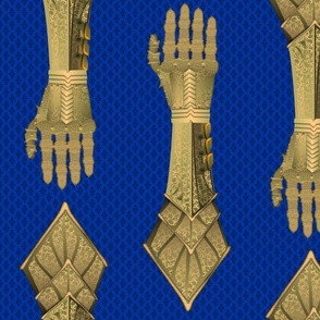 Gauntlets - golden and blue