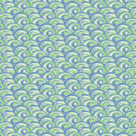 Wave Zone - Blue-Green (small) fabric by inscribed_here on Spoonflower - custom fabric