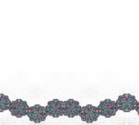 Rose Window Mirrored - White Background - With Pink Shapes