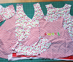 baby reversible pinafore apron dress and hat