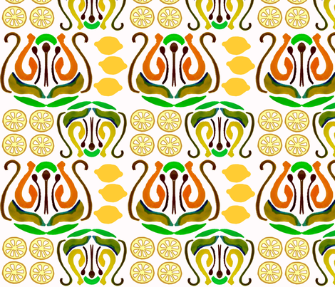 Lemon Ikat fabric by susanpolston on Spoonflower - custom fabric