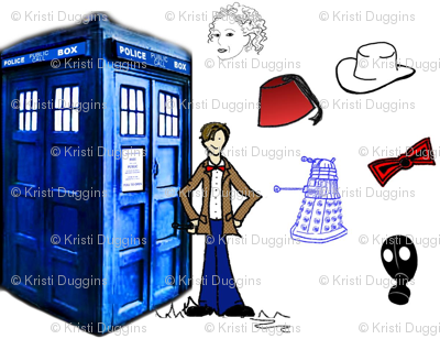 Doctor Who Inspired Police Box, Bow Ties, Fezzes, Stetson, Daleks River Song