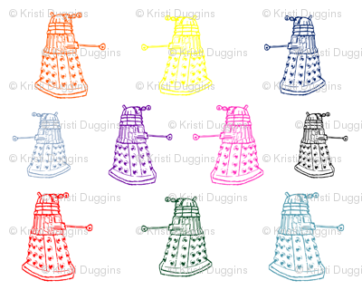 Doctor Who Inspired Rainbow Daleks