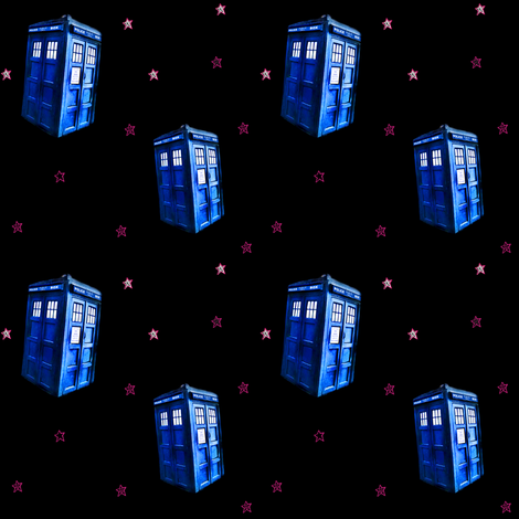 Doctor Who Inspired TARDIS on Pink Starfield