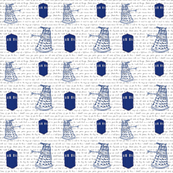 Doctor Who Inspired TARDIS + Daleks on Quote Background