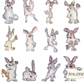 42 Cute Cartoon Rabbits Bunjour