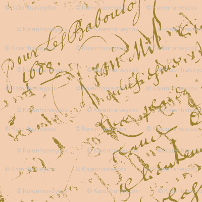 French script peach II