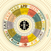 2013 Tea Towel Calendar (Circle)