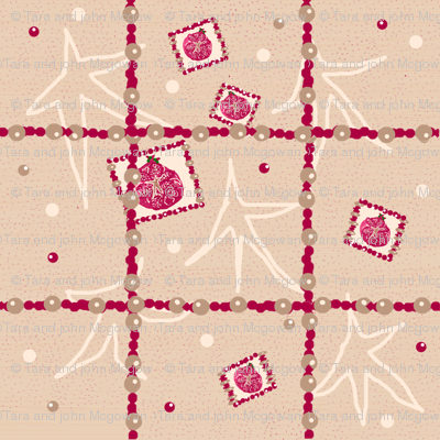 Pomegranate Plaid Beads, ATD 610