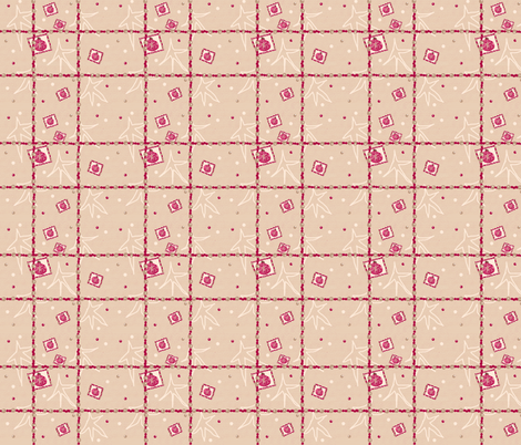 Pomegranate Plaid Beads, ATD 610 fabric by arttreedesigns on Spoonflower - custom fabric