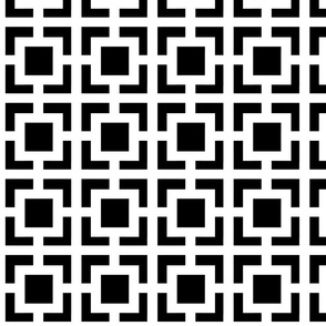 Moroccan Square in Black and White