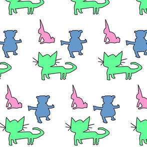 Kids Animals in White