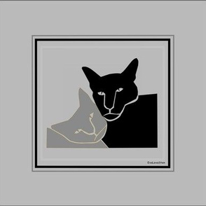 Two cats in grey