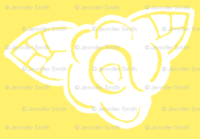Woodcut Rose yellow