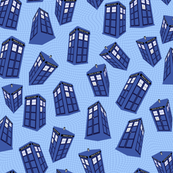 Doctor Who - spinning tardis on light blue