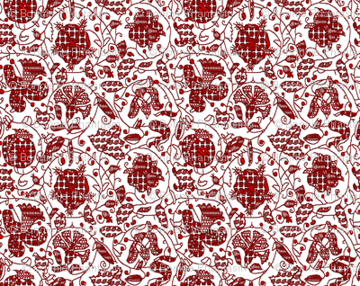 Embroidered Elizabethan Redwork