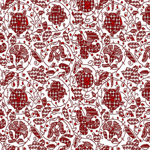 Embroidered Elizabethan Redwork