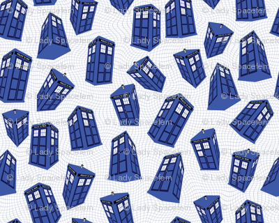 Doctor Who - Spinning tardis on white