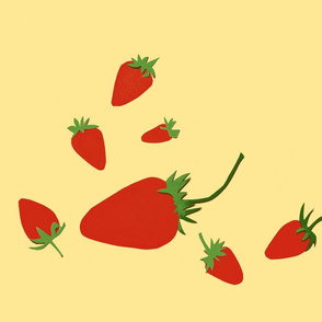 French Knot-Me Strawberries Panel
