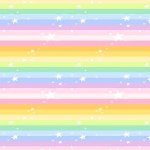 Sparkle Stars Mini Striped - Rainbow Pastels  - © PinkSodaPop 4ComputerHeaven.com