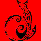 Inkblot Cat on Red