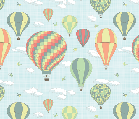 friendly skies fabric by einekleinedesignstudio on Spoonflower - custom fabric