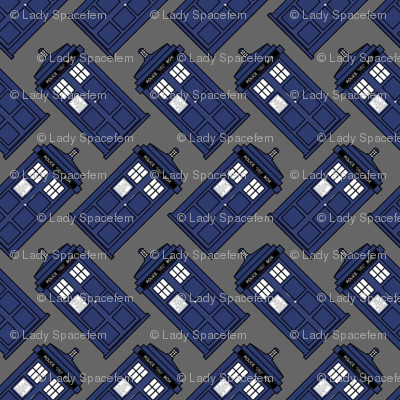 Doctor who diagonal tardis on gray