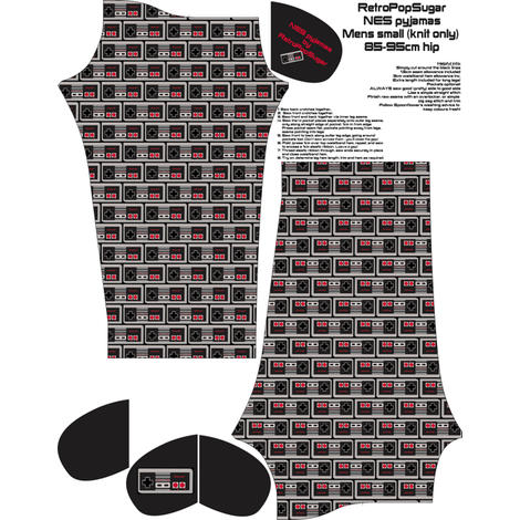 Mens small custom Geek Pyjamas fabric by retropopsugar on Spoonflower - custom fabric