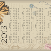 Butterfly calendar 2013