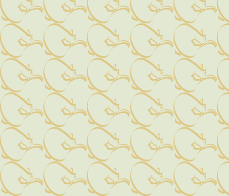 Curlcat small pattern 2011 Lightgreen fabric by mina on Spoonflower - custom fabric