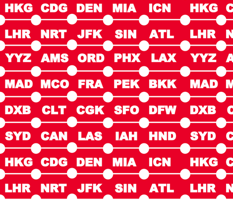 Airports Red fabric by alexsan on Spoonflower - custom fabric